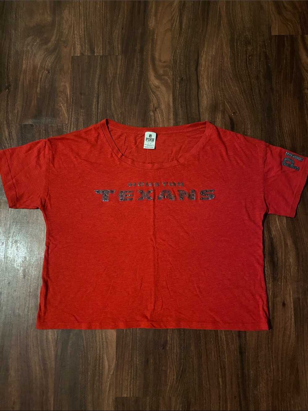 PINK Victoria's Secret Red Houston Texans Short Sleeve Tee